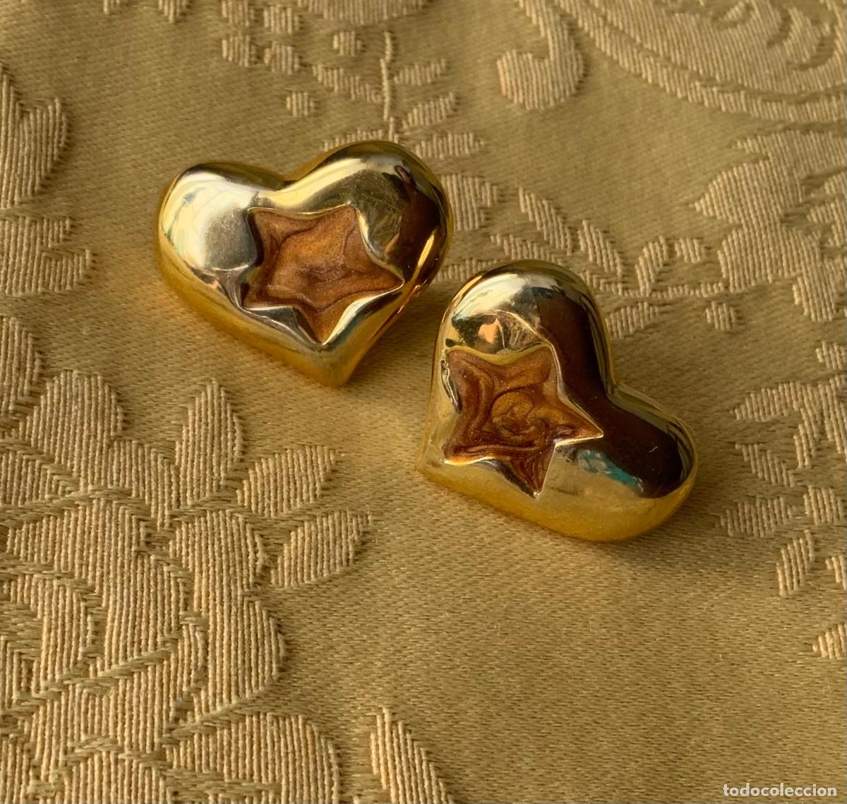 Vintage: PENDIENTES VINTAGE CORAZ&Oacute;N CON ESMALTE - Foto 2