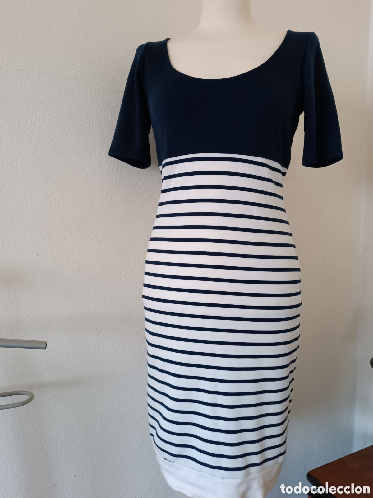 Vintage: Vestido de verano azul y blanco - Foto 2