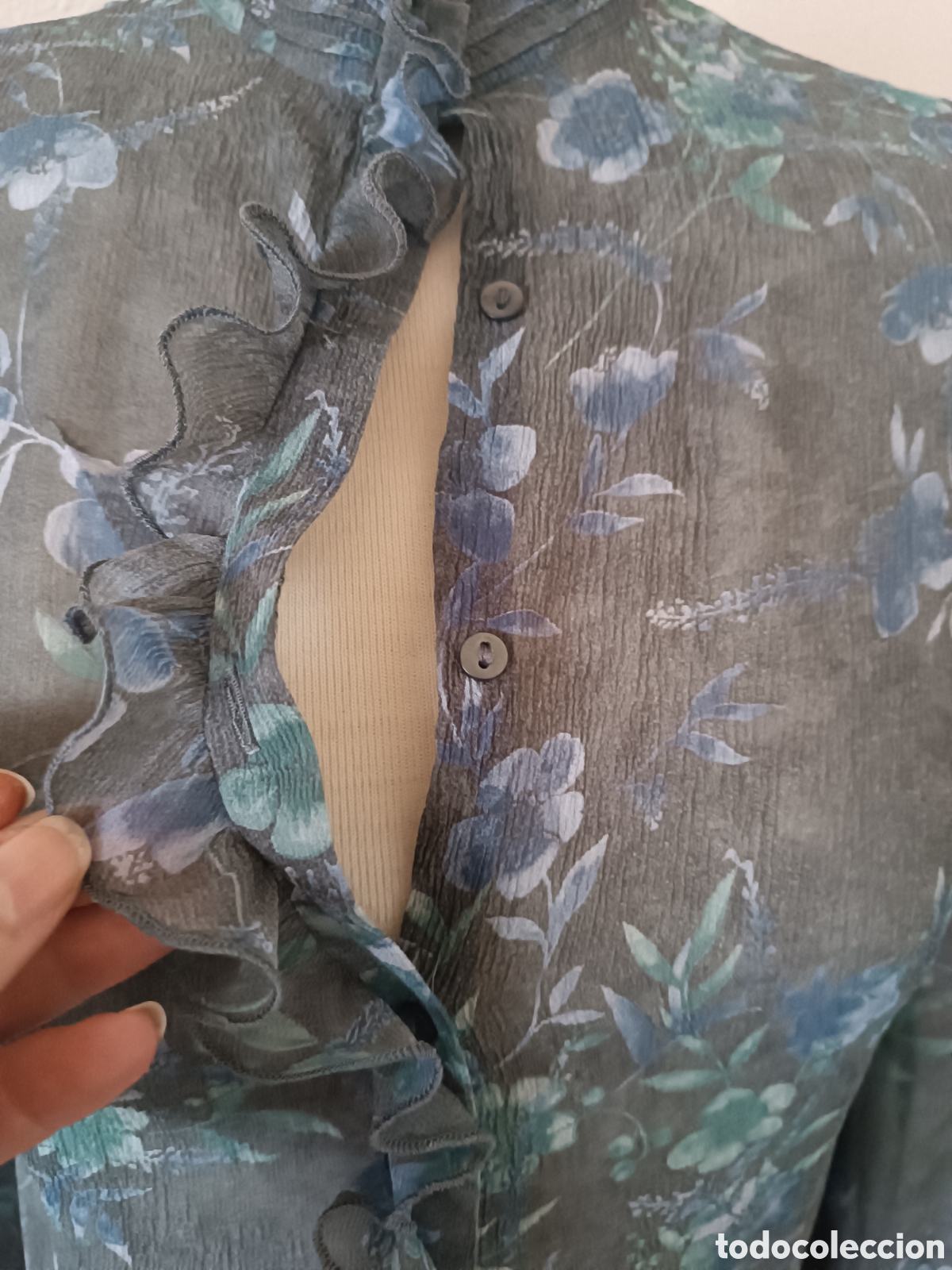 Vintage: Camisa de vestir gasa trasparente - Foto 4