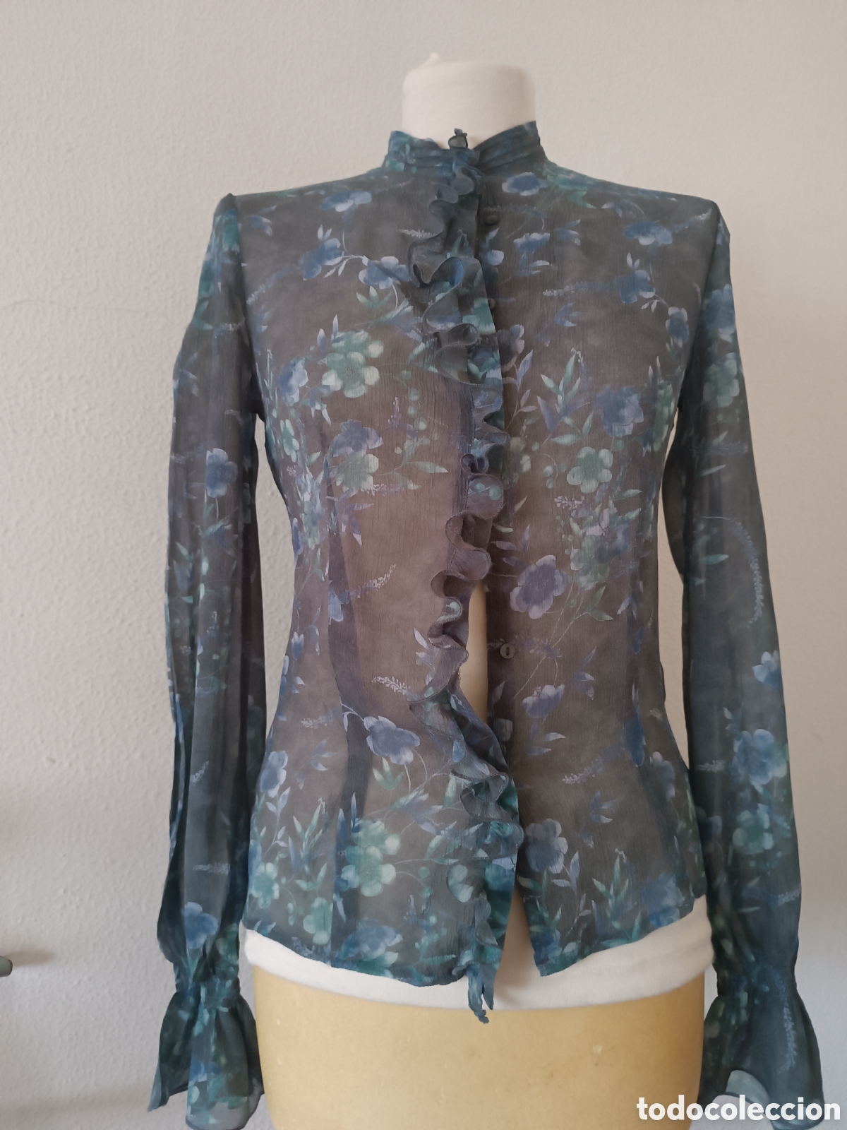 Vintage: Camisa de vestir gasa trasparente - Foto 1