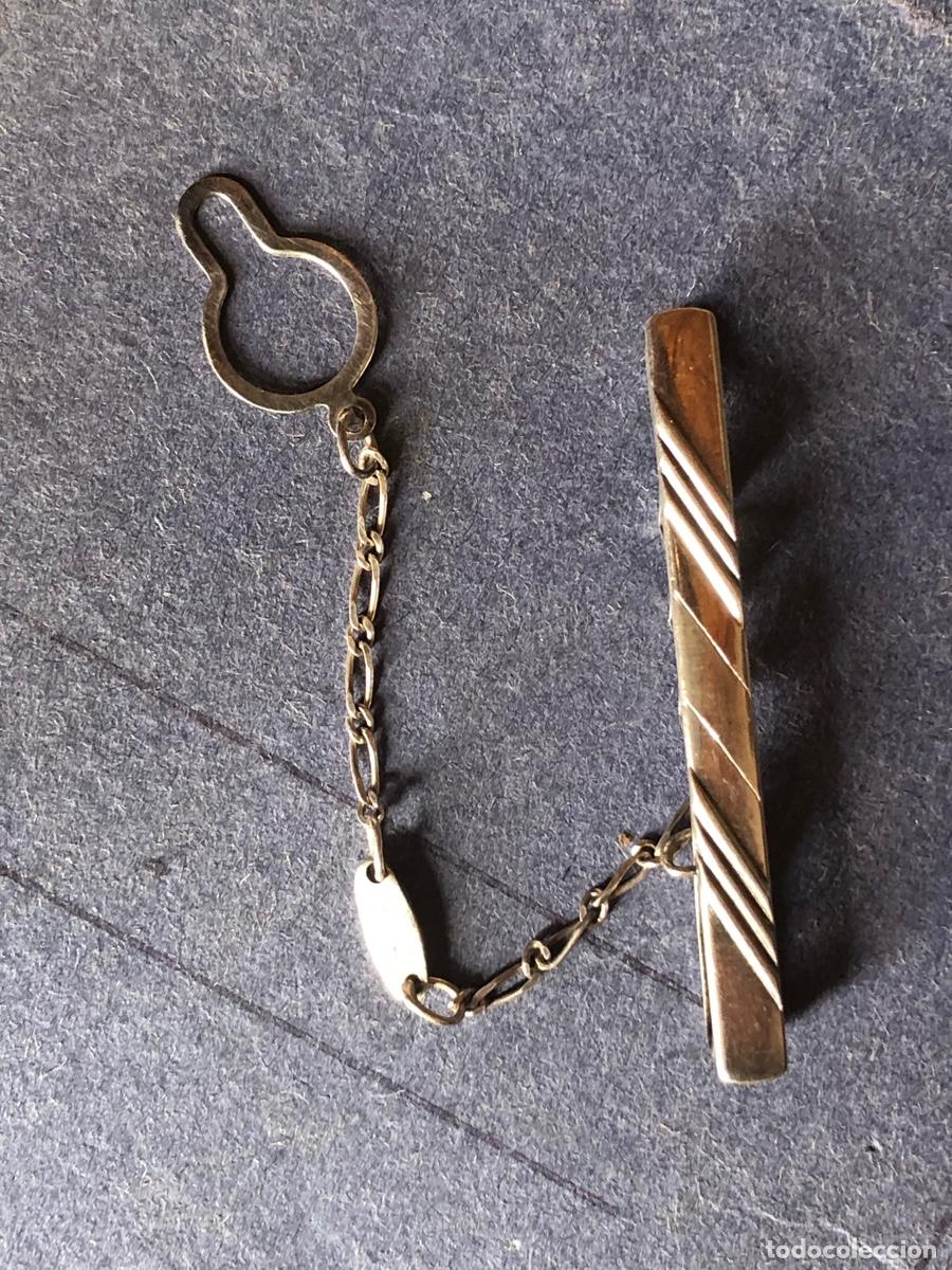 Vintage: SUJETA CORBATA PASADOR PLATA - Foto 1