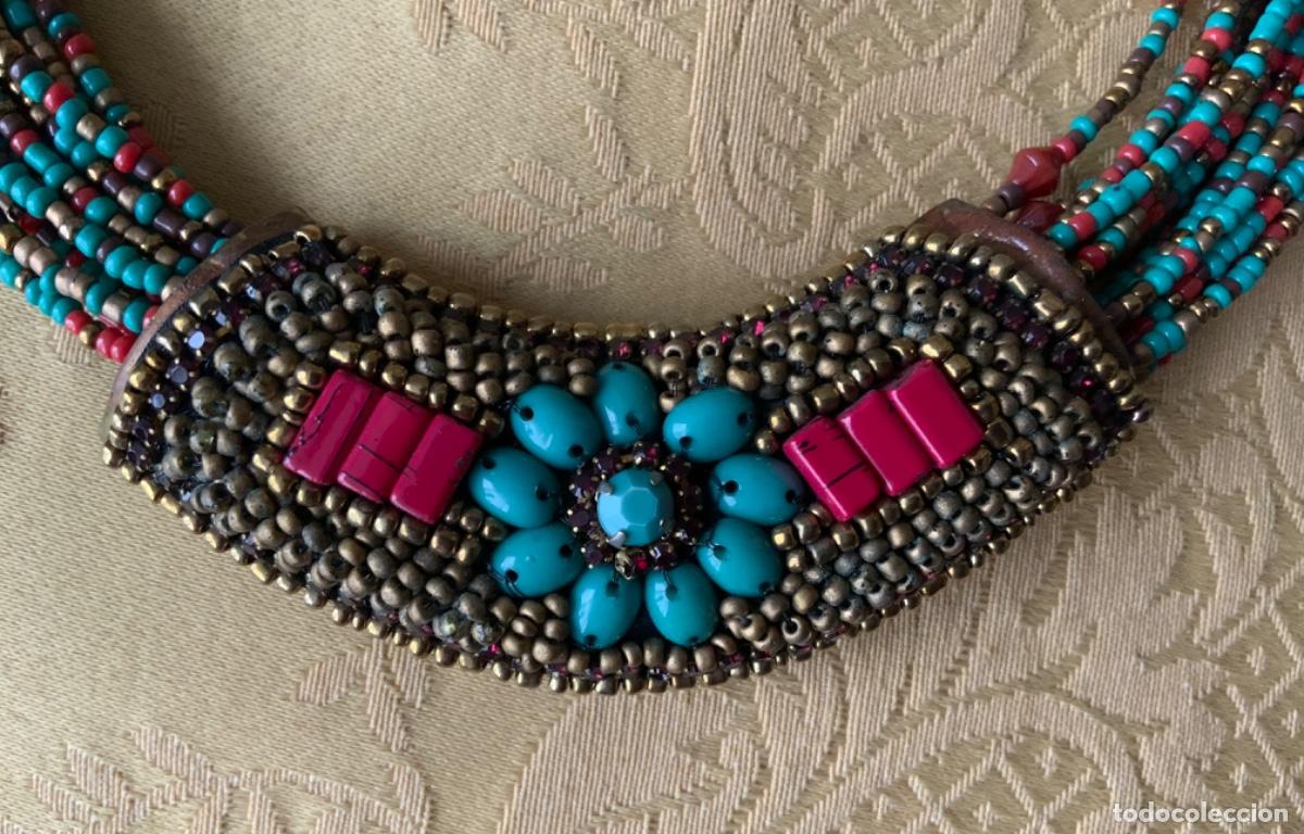 Vintage: COLLAR ABALORIOS Y LAT&Oacute;N SFERA - Foto 2