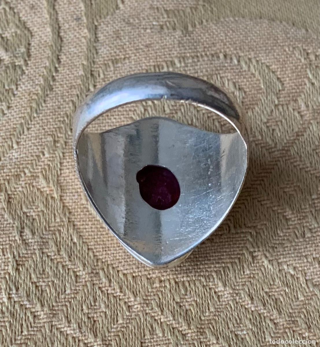 Vintage: ANILLO PLATA 925 RUB&Iacute; - Foto 4