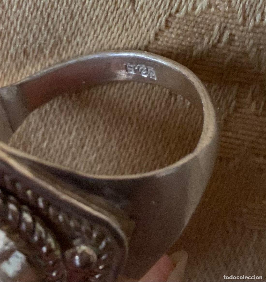 Vintage: ANILLO PLATA 925 RUB&Iacute; - Foto 8
