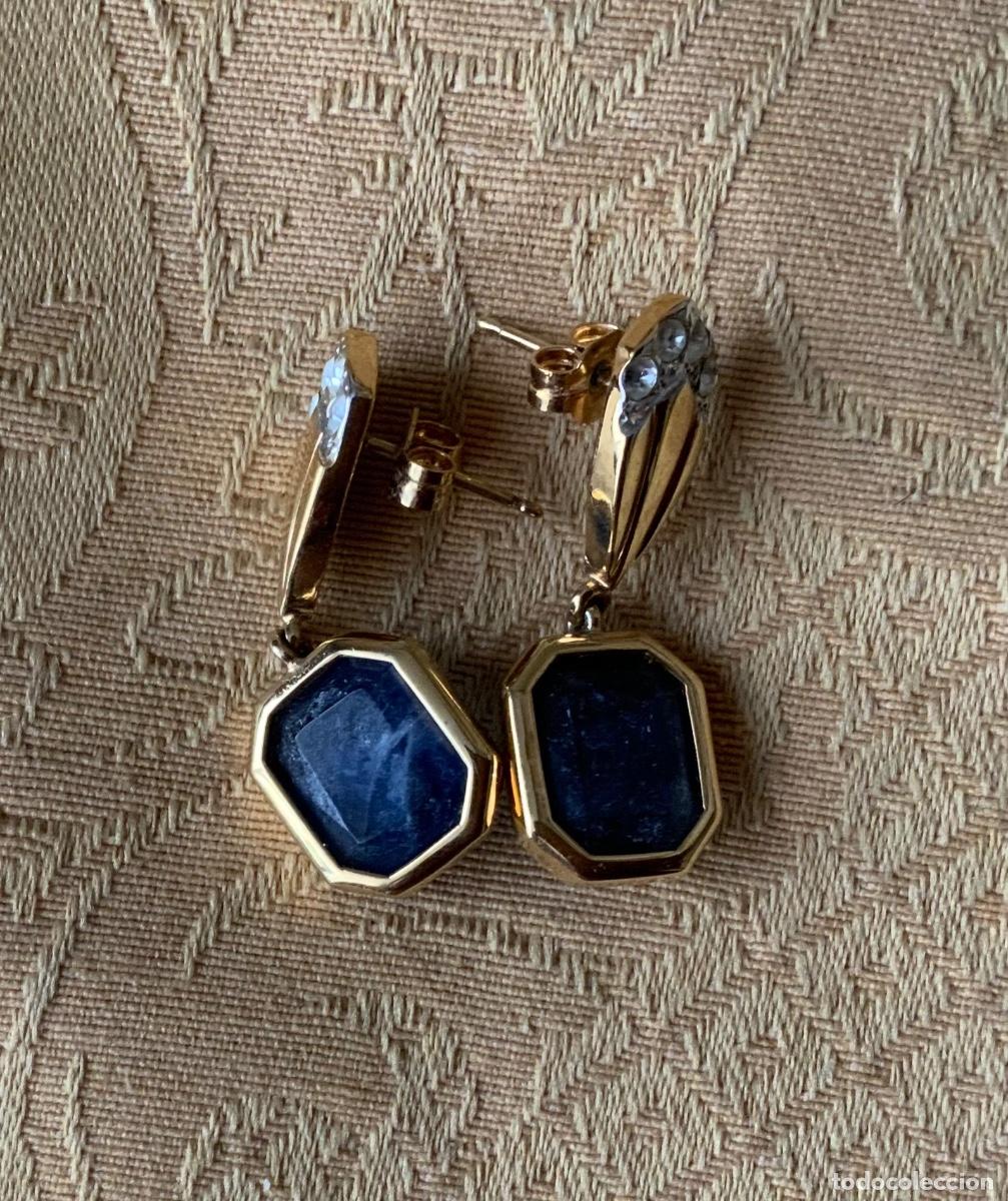 Vintage: PENDIENTES VINTAGE PIEDRA AZUL - Foto 1