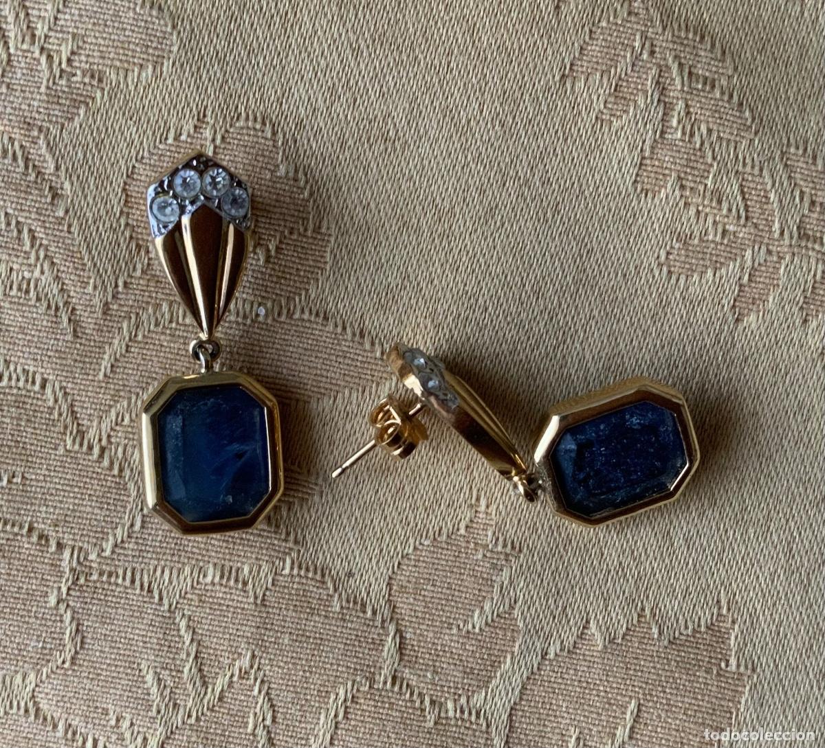 Vintage: PENDIENTES VINTAGE PIEDRA AZUL - Foto 3
