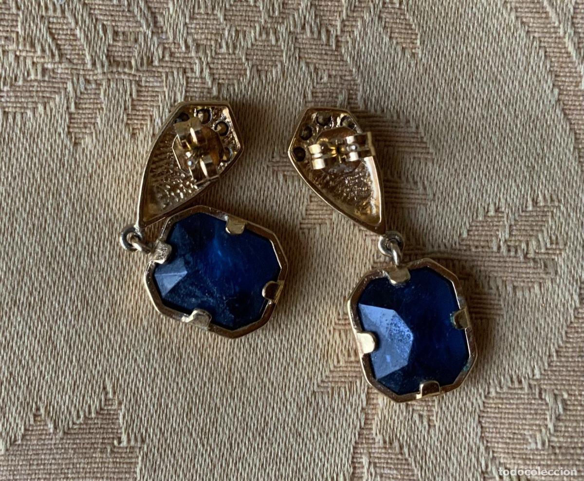 Vintage: PENDIENTES VINTAGE PIEDRA AZUL - Foto 5
