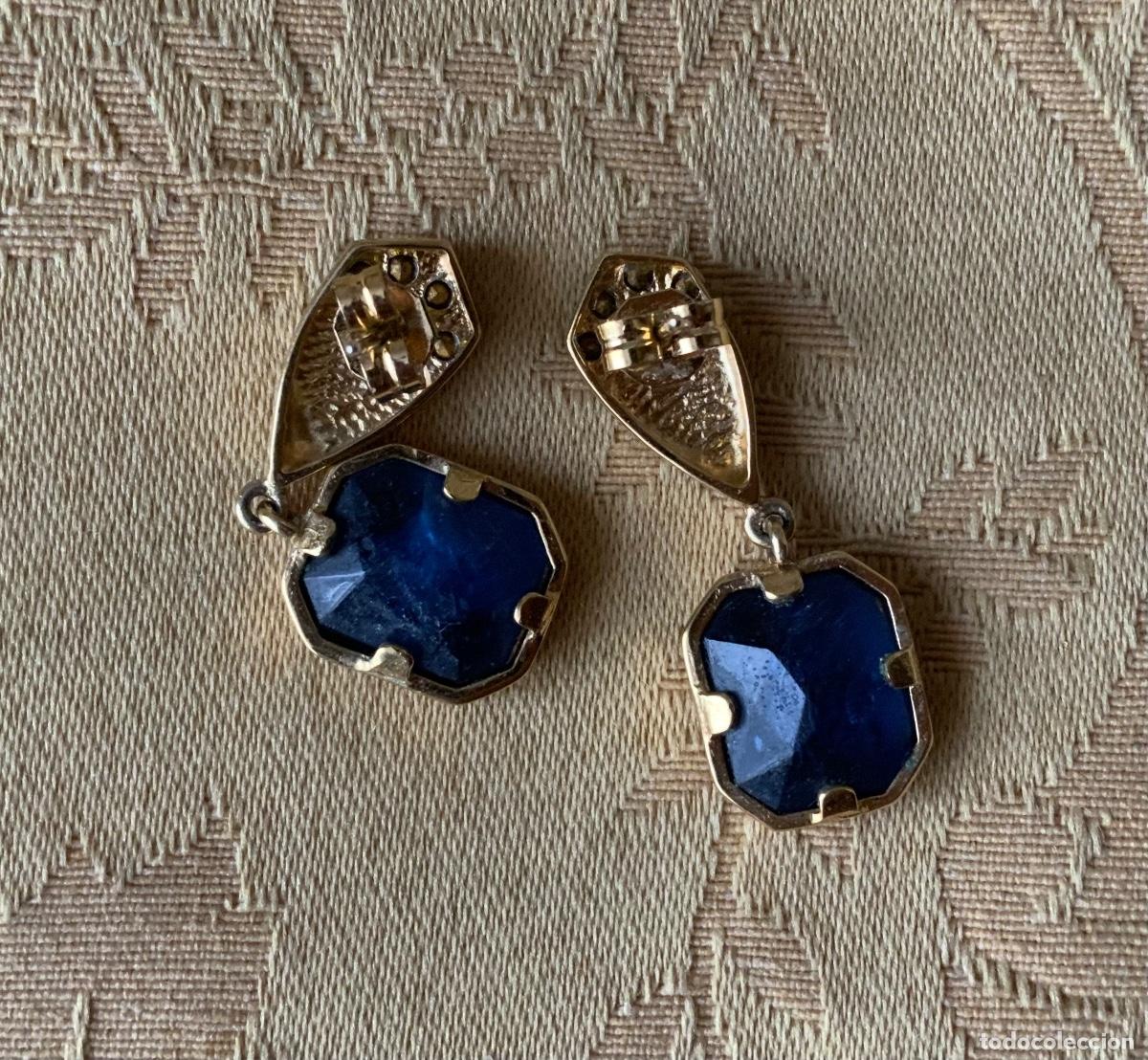 Vintage: PENDIENTES VINTAGE PIEDRA AZUL - Foto 6