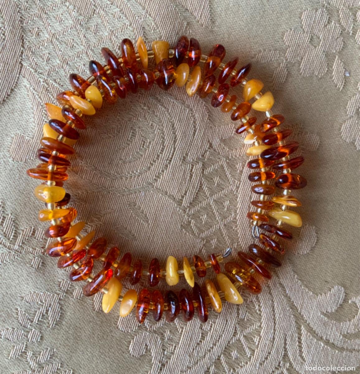 Vintage: PULSERA &Aacute;MBAR DEL B&Aacute;LTICO 2 VUELTAS - Foto 4