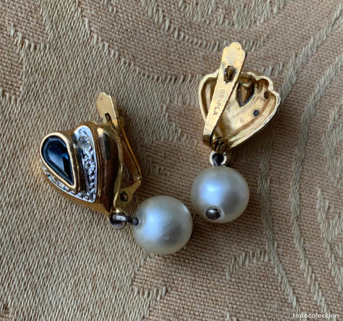 Vintage: PENDIENTES VINTAGE CHAPADOS EN ORO - Foto 1