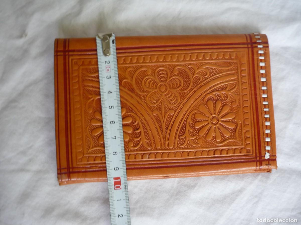 Vintage: Cartera de cuero repujado sin uso - Foto 7