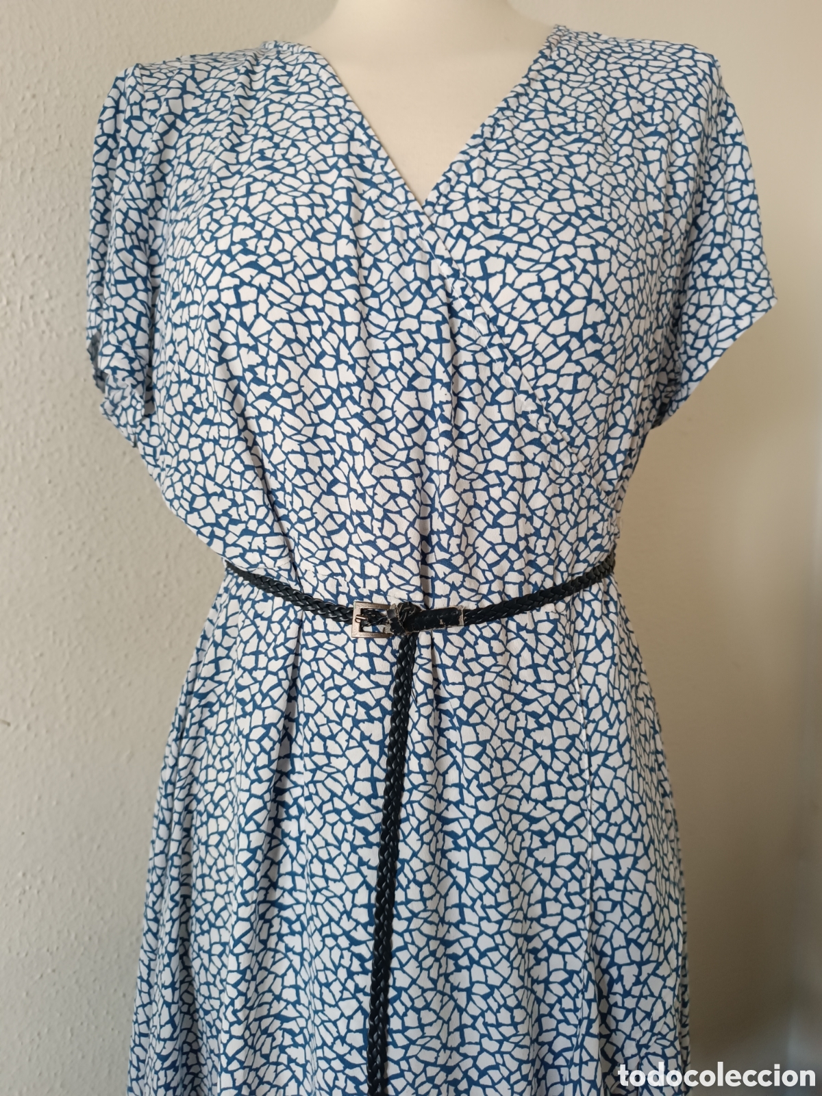 Vintage: Vestido de verano, azul y blanco - Foto 2