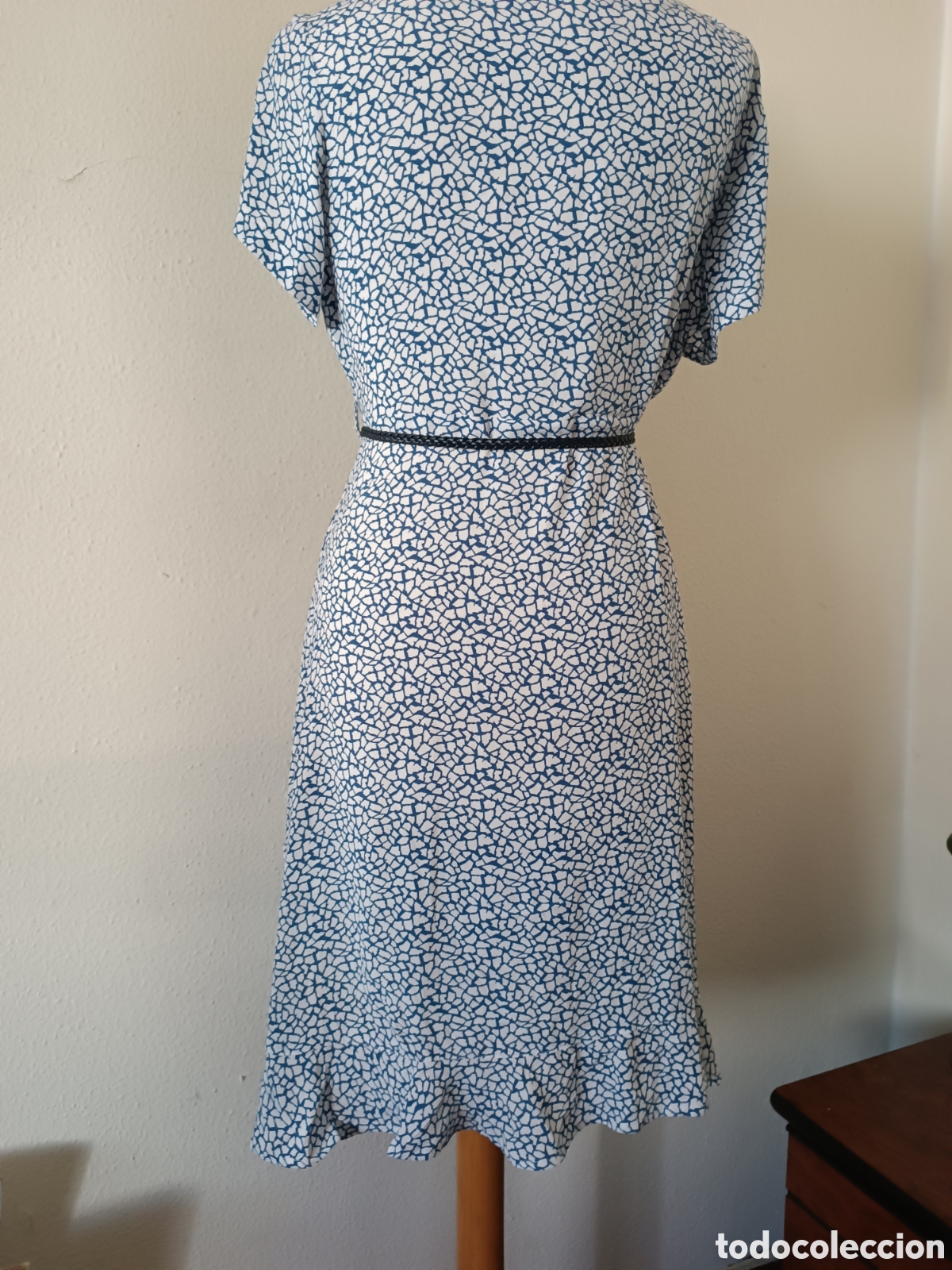 Vintage: Vestido de verano, azul y blanco - Foto 8