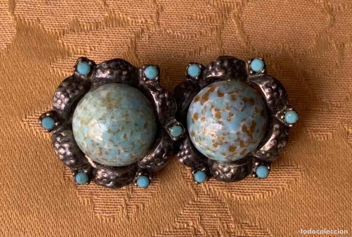 Vintage: PENDIENTES VINTAGE COLOR TURQUESA - Foto 1