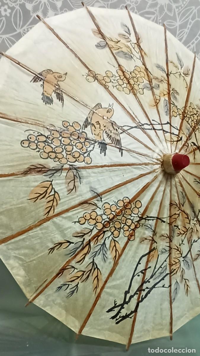 Vintage: Sombrilla Japonesa papel y bamb&uacute; - Foto 2
