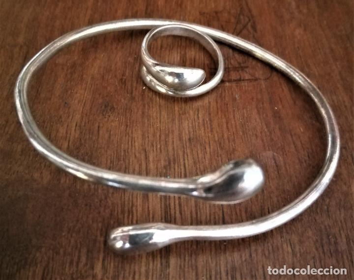 Vintage: BRAZALETE Y ANILLO BA&Ntilde;O DE PLATA - Foto 1