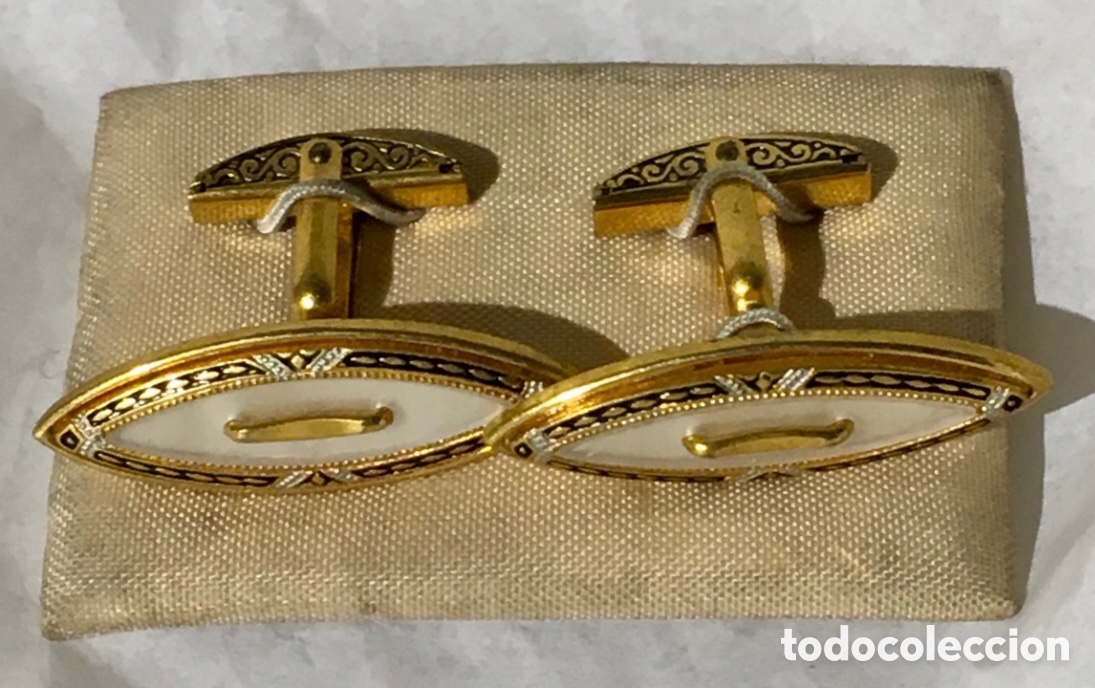 Vintage: Gemelos. Metal dorado. - Foto 1