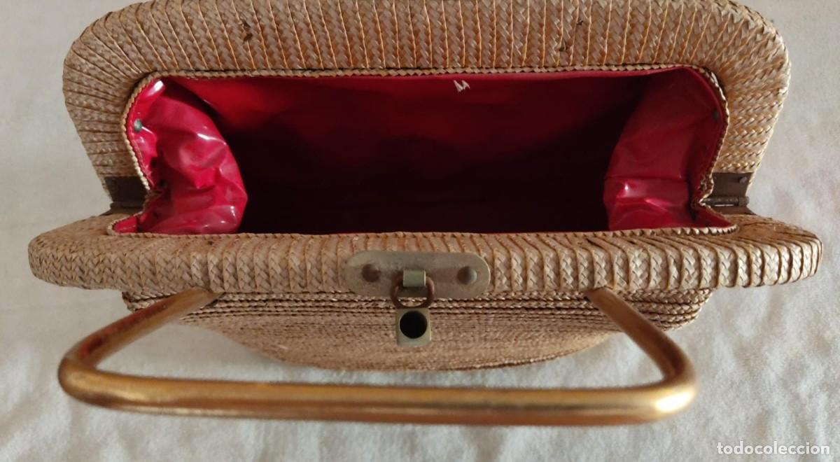 Vintage: BOLSO DE MIMBRE. - Foto 6