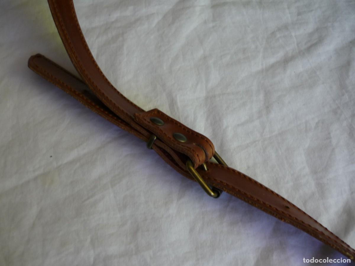 Vintage: Cartera de cuero verde y marr&oacute;n interior azul - Foto 7