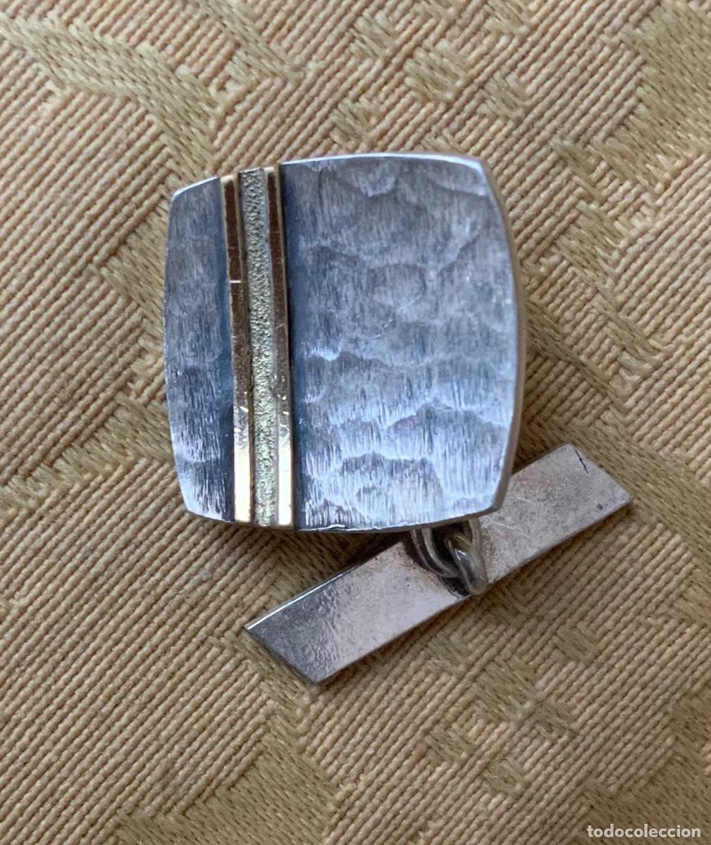Vintage: GEMELOS DE PLATA HECHOS A MANO - Foto 6