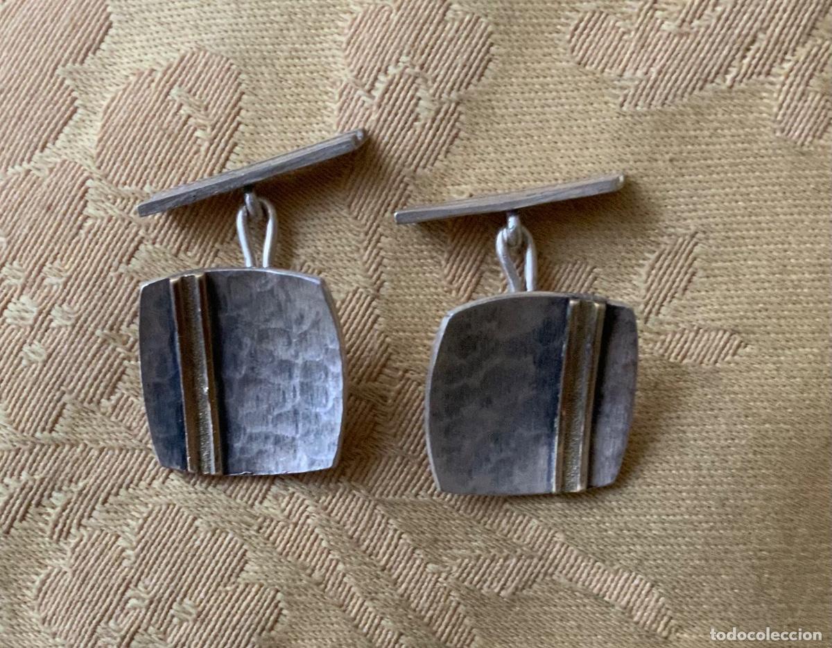 Vintage: GEMELOS DE PLATA HECHOS A MANO - Foto 7