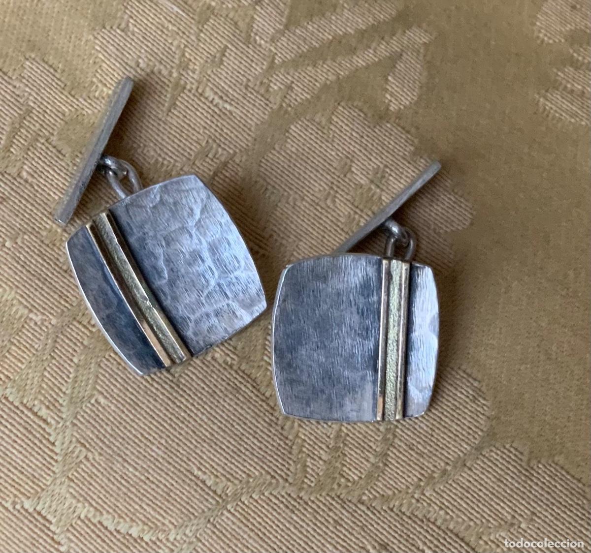 Vintage: GEMELOS DE PLATA HECHOS A MANO - Foto 15