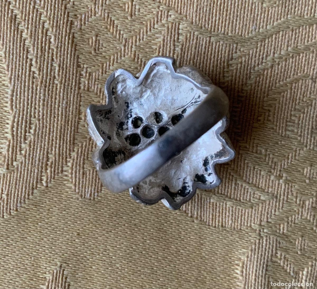 Vintage: ANILLO DE PLATA PUNZONADA, FLOR - Foto 5