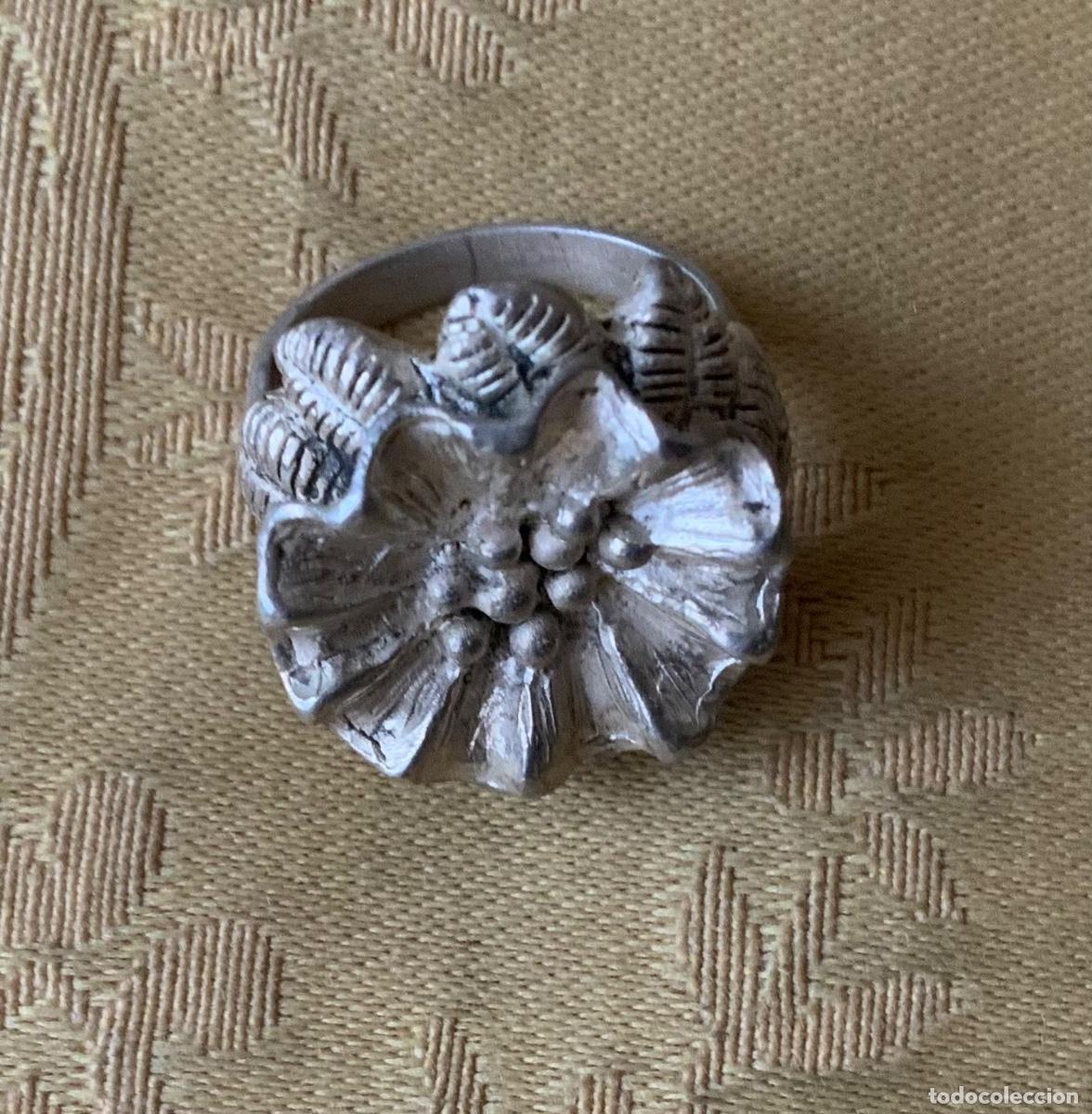 Vintage: ANILLO DE PLATA PUNZONADA, FLOR - Foto 6