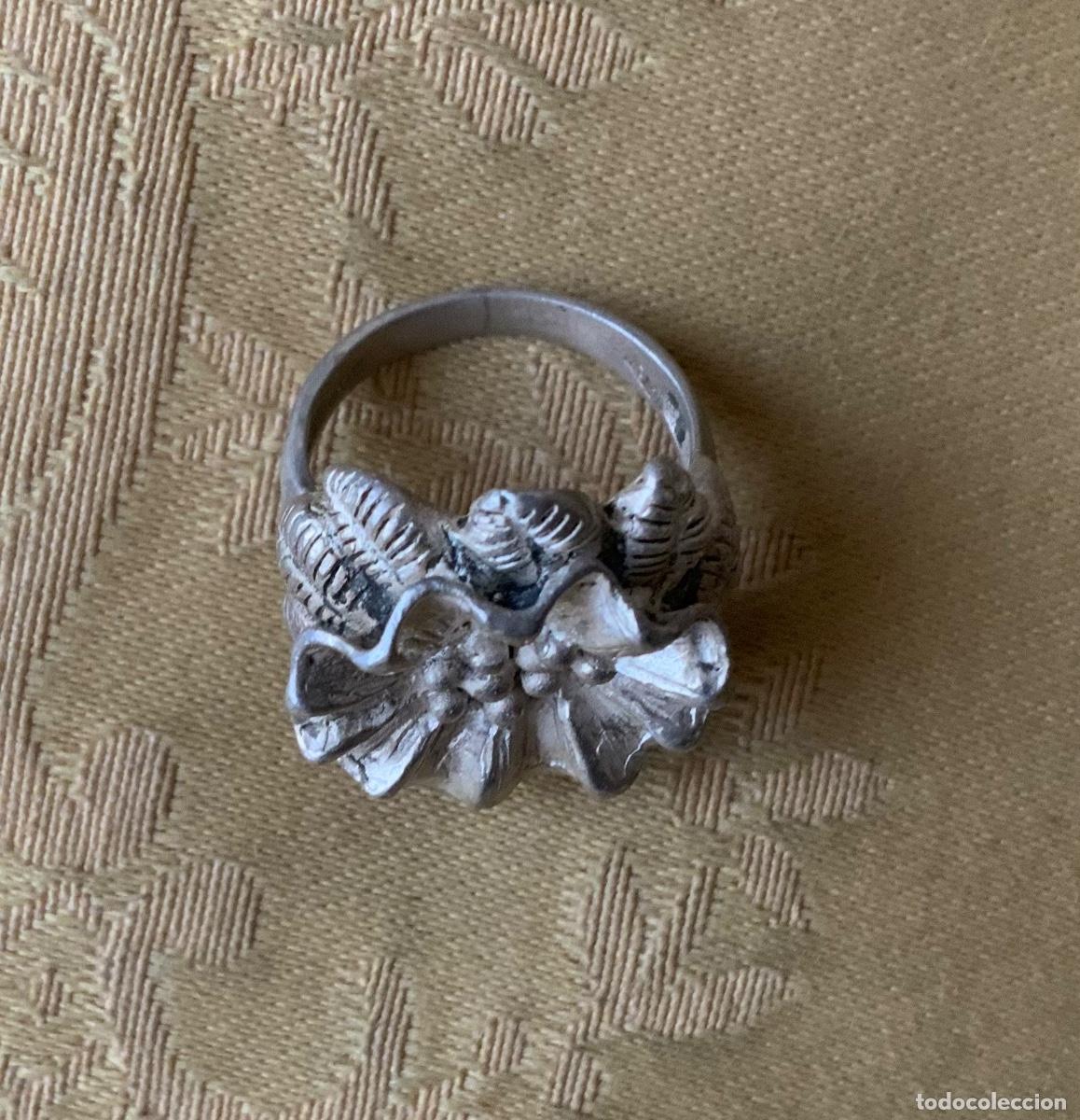 Vintage: ANILLO DE PLATA PUNZONADA, FLOR - Foto 7