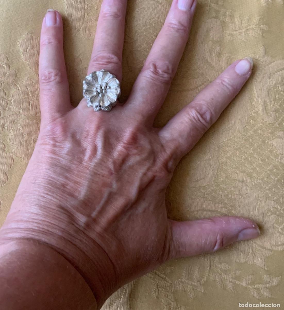 Vintage: ANILLO DE PLATA PUNZONADA, FLOR - Foto 13