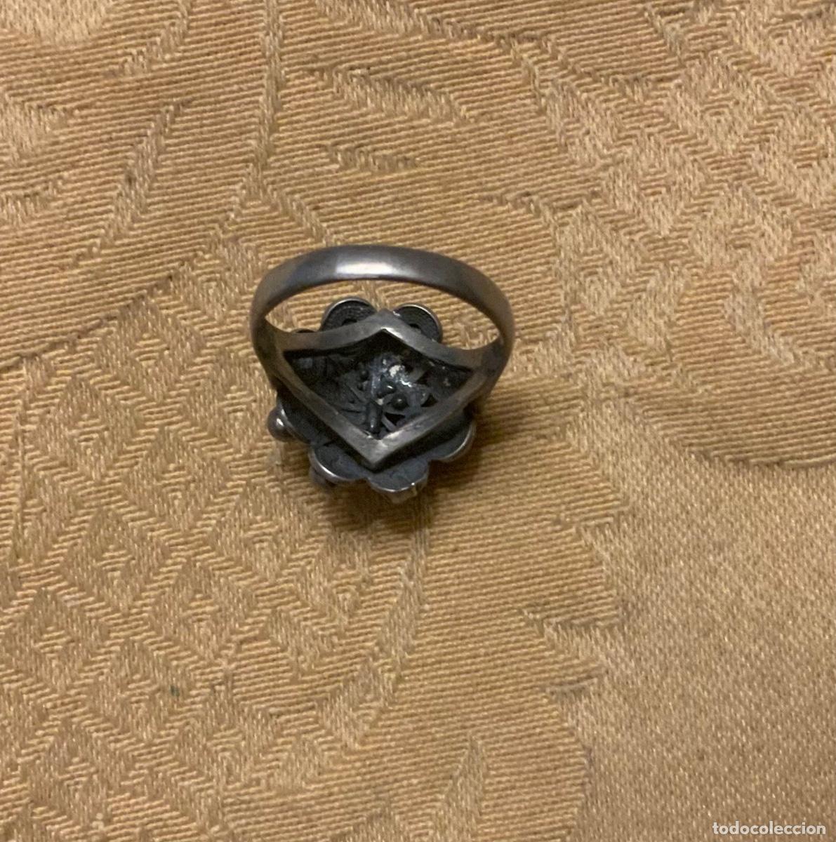 Vintage: ANTIGUO ANILLO DE PLATA BOT&Oacute;N CHARRO - Foto 6
