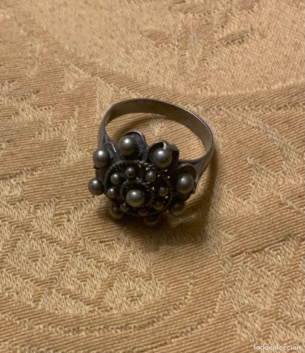 Vintage: ANTIGUO ANILLO DE PLATA BOT&Oacute;N CHARRO - Foto 9