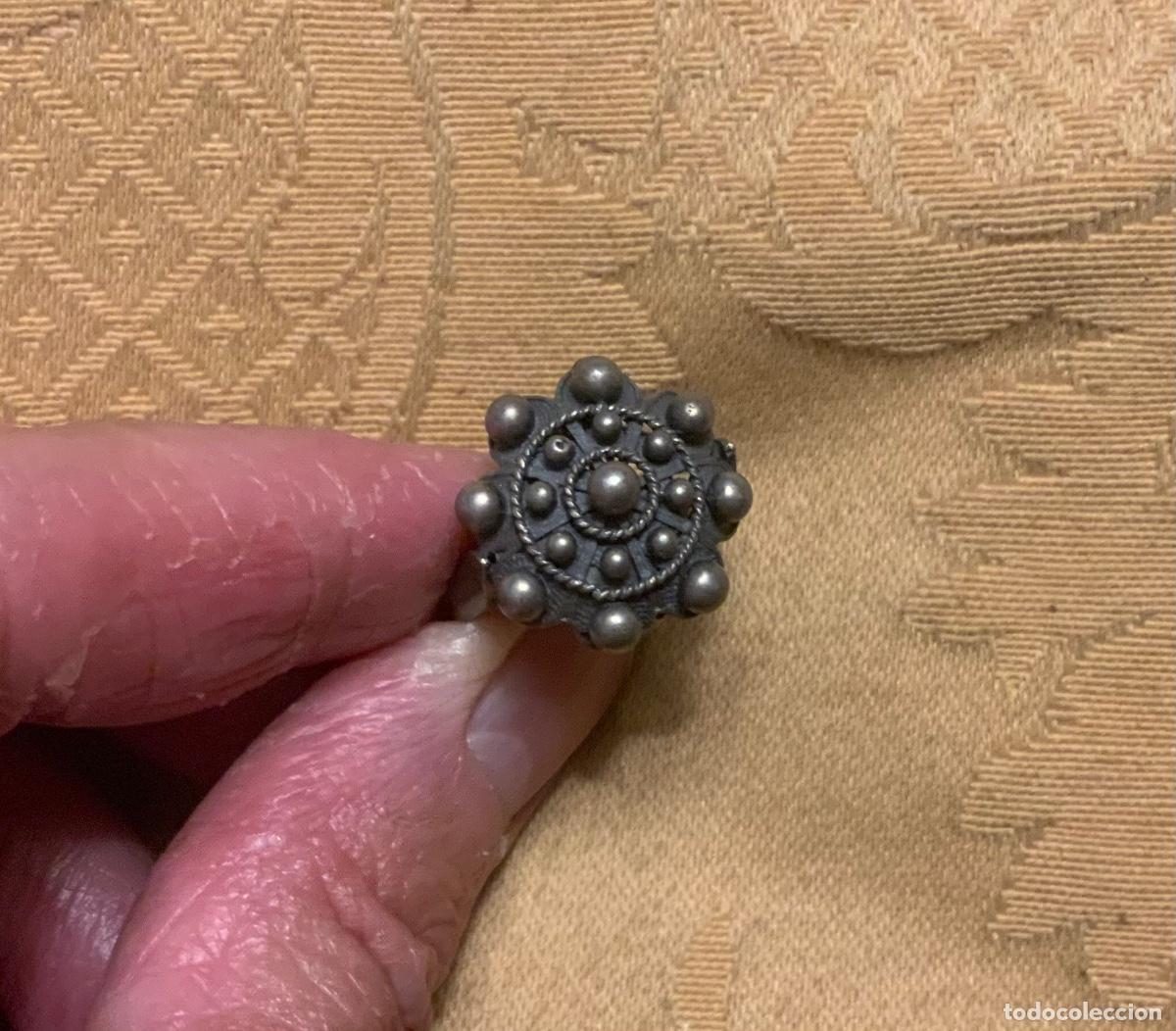 Vintage: ANTIGUO ANILLO DE PLATA BOT&Oacute;N CHARRO - Foto 12