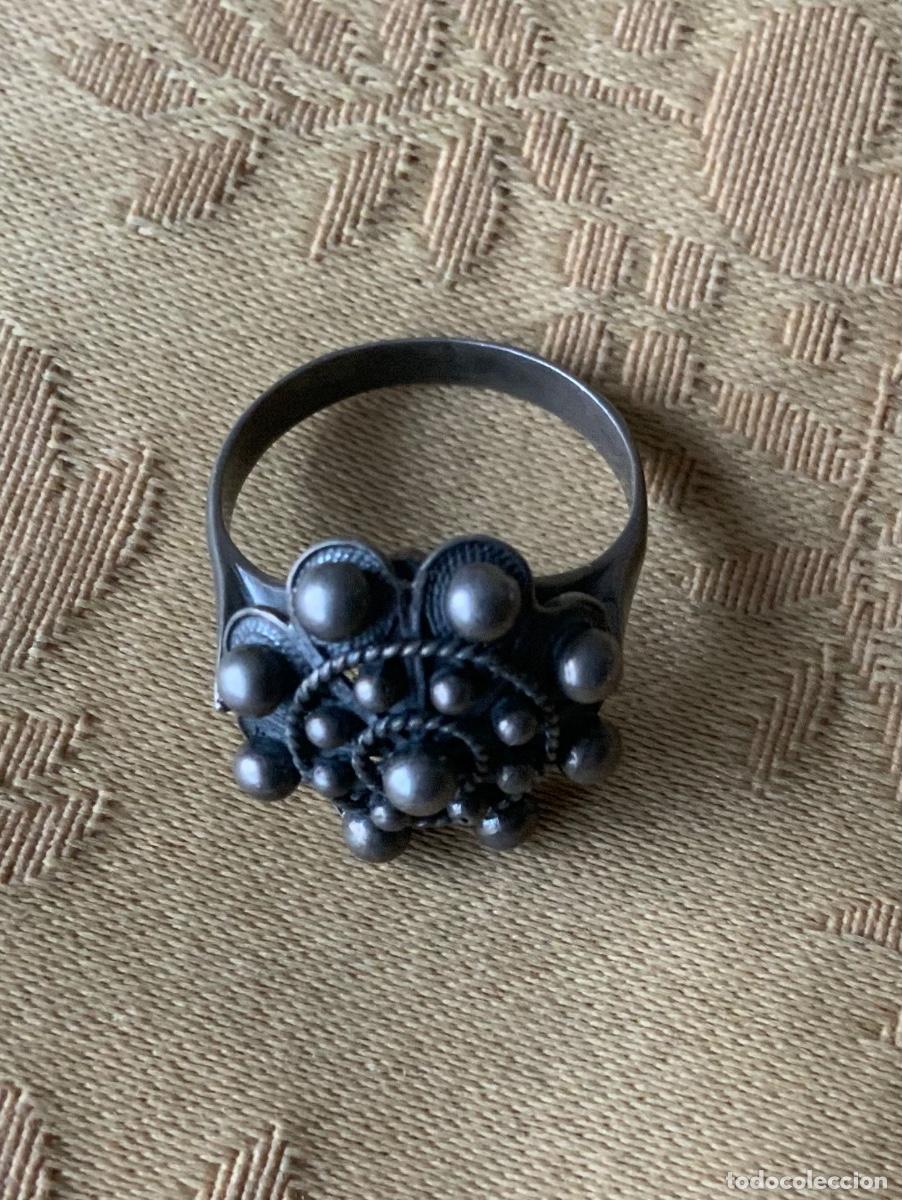 Vintage: ANTIGUO ANILLO DE PLATA BOT&Oacute;N CHARRO - Foto 1