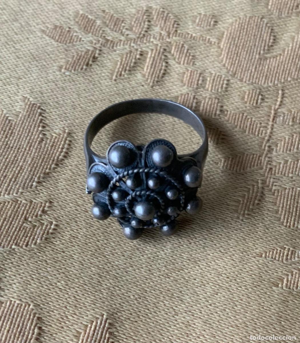 Vintage: ANTIGUO ANILLO DE PLATA BOT&Oacute;N CHARRO - Foto 4