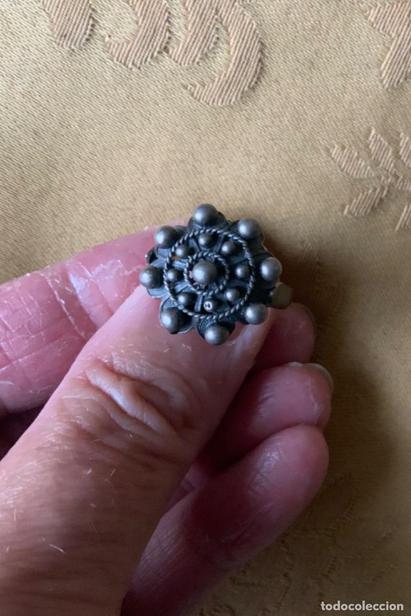 Vintage: ANTIGUO ANILLO DE PLATA BOT&Oacute;N CHARRO - Foto 10