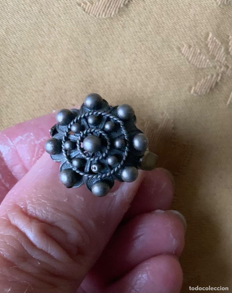 Vintage: ANTIGUO ANILLO DE PLATA BOT&Oacute;N CHARRO - Foto 2