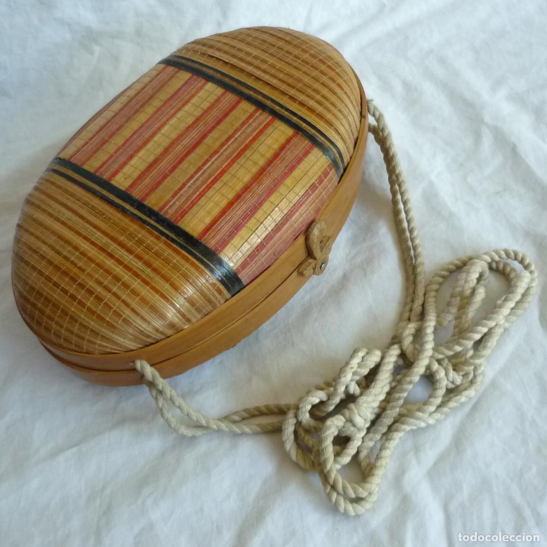 Vintage: Antiguo bolso de bamb&uacute; y mimbre - Foto 1