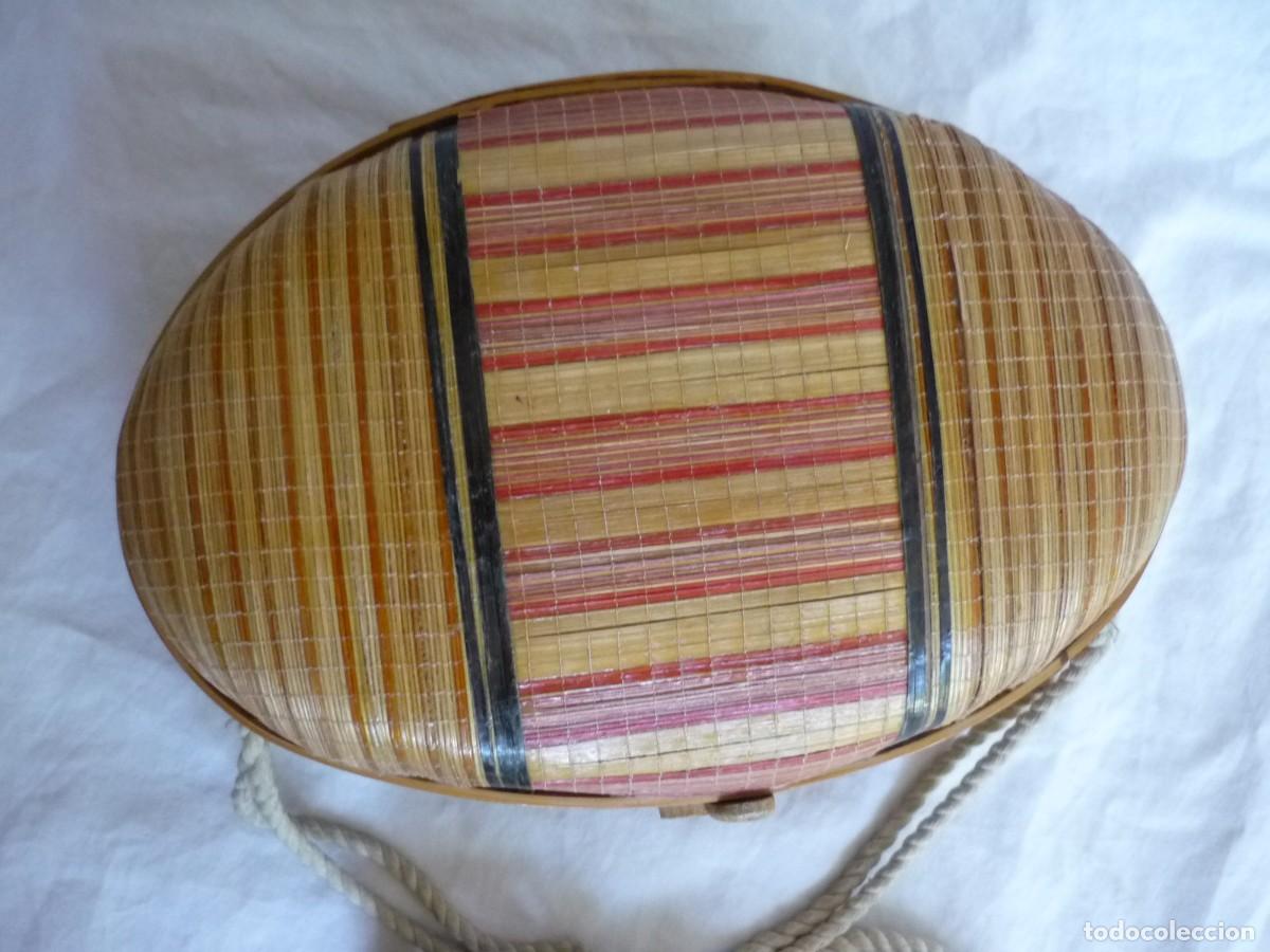 Vintage: Antiguo bolso de bamb&uacute; y mimbre - Foto 2