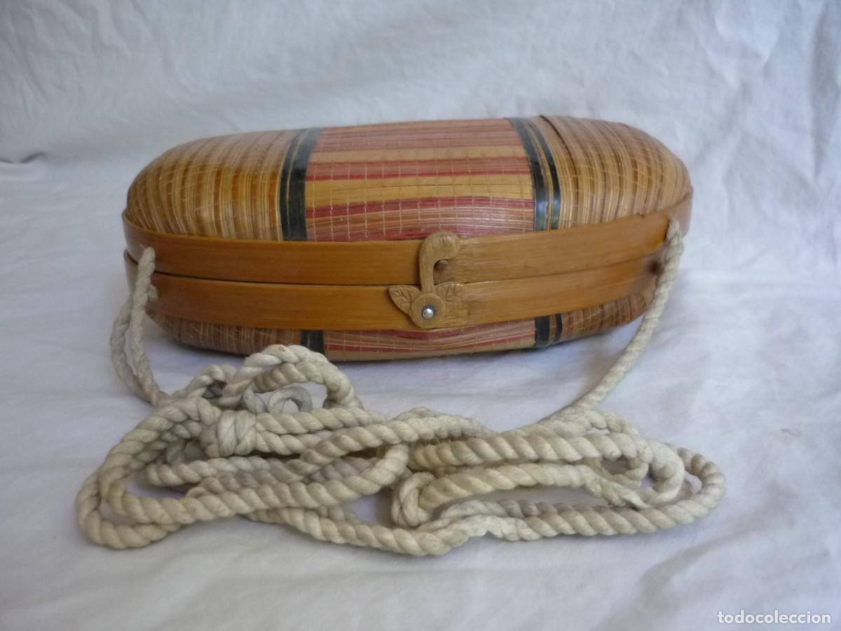 Vintage: Antiguo bolso de bamb&uacute; y mimbre - Foto 3