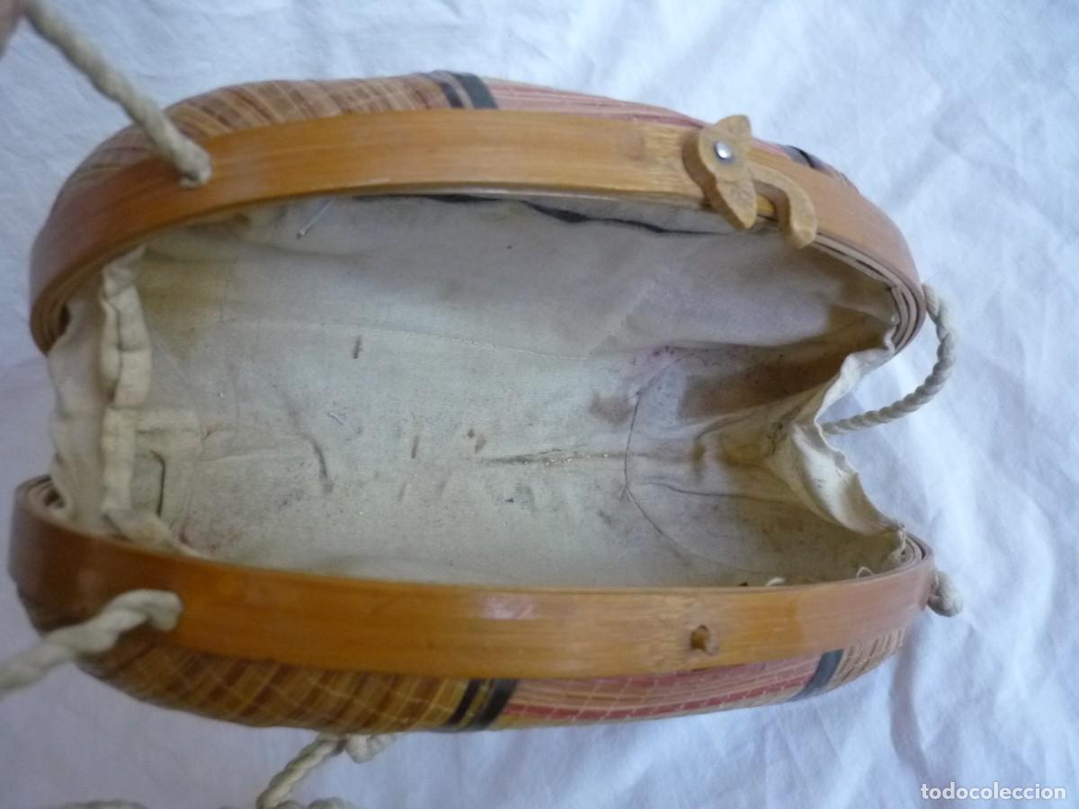 Vintage: Antiguo bolso de bamb&uacute; y mimbre - Foto 9