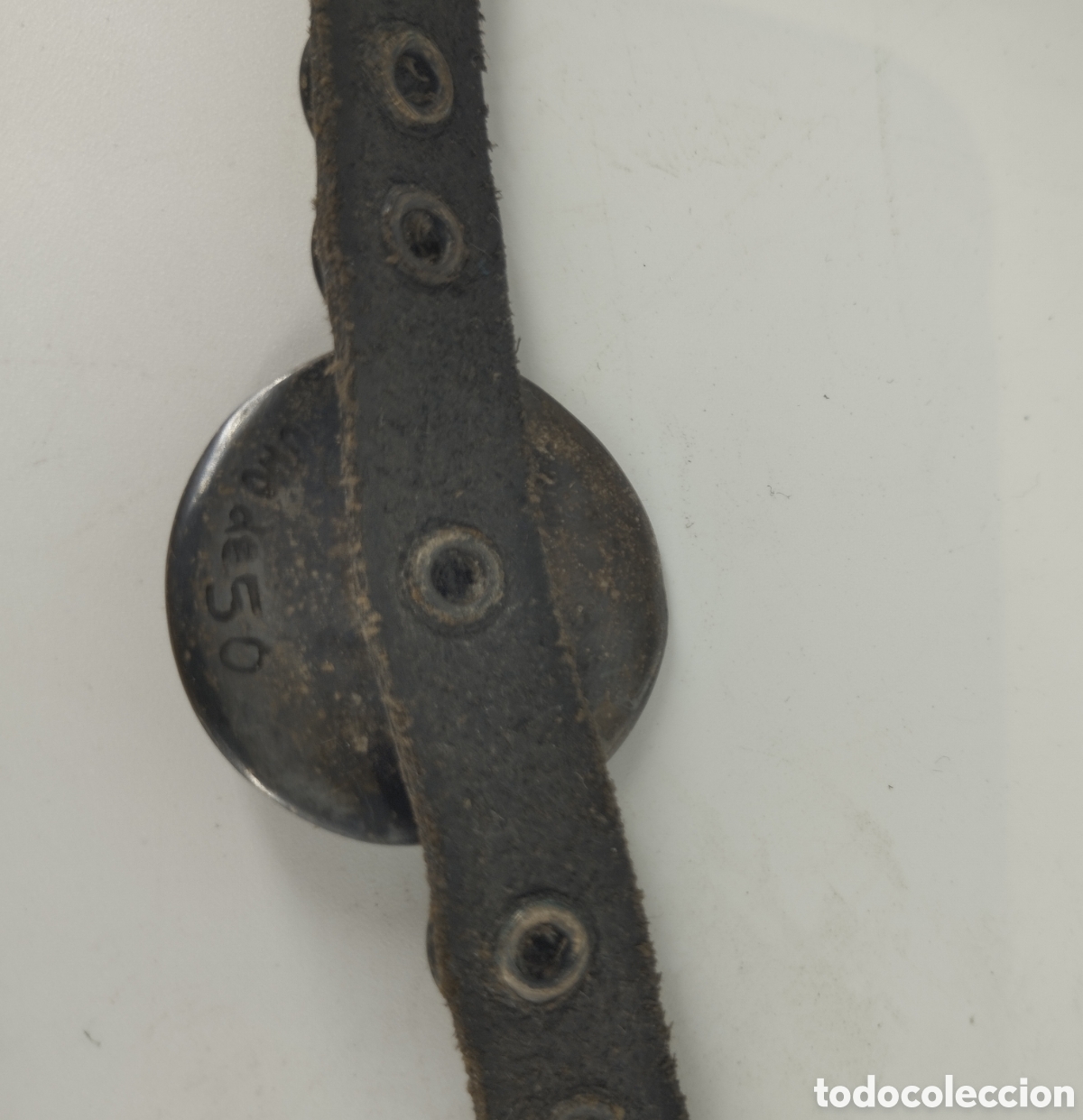Vintage: Cintur&oacute;n de cuero y metal Uno de 50 - Foto 6