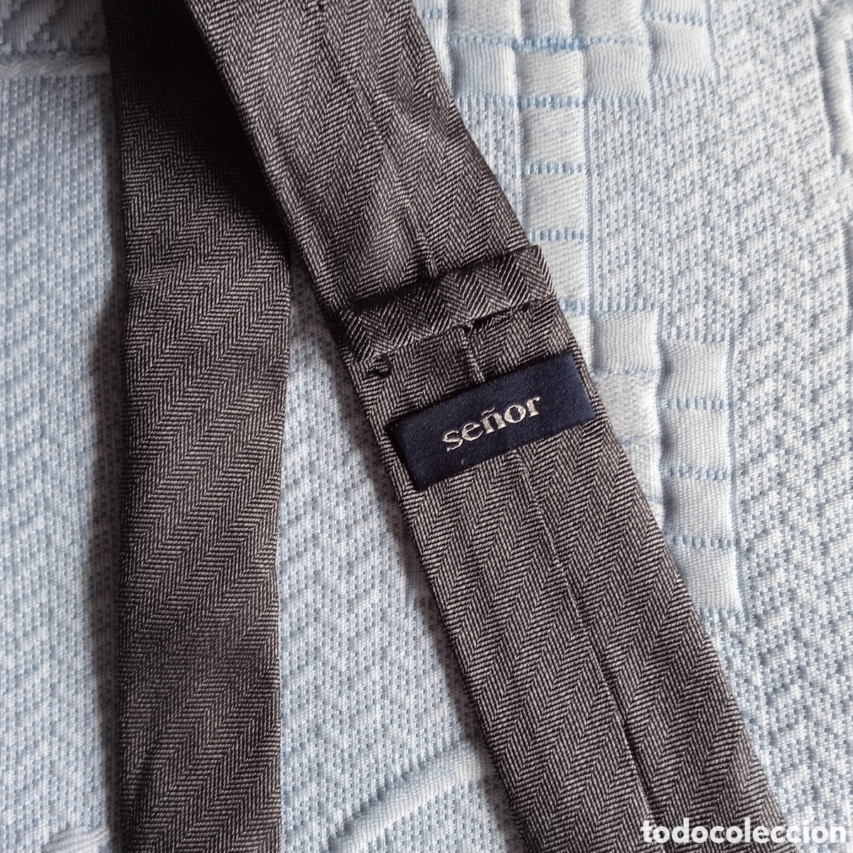 Vintage: Corbata de Seda ,gris jaspeado ,100%100 Seda - Foto 12