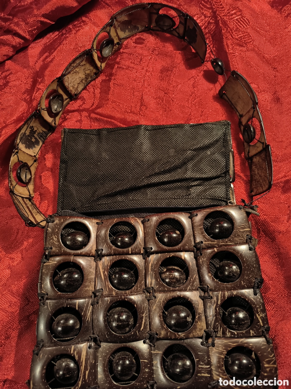 Vintage: Bolso de coco. Artesanal. - Foto 2