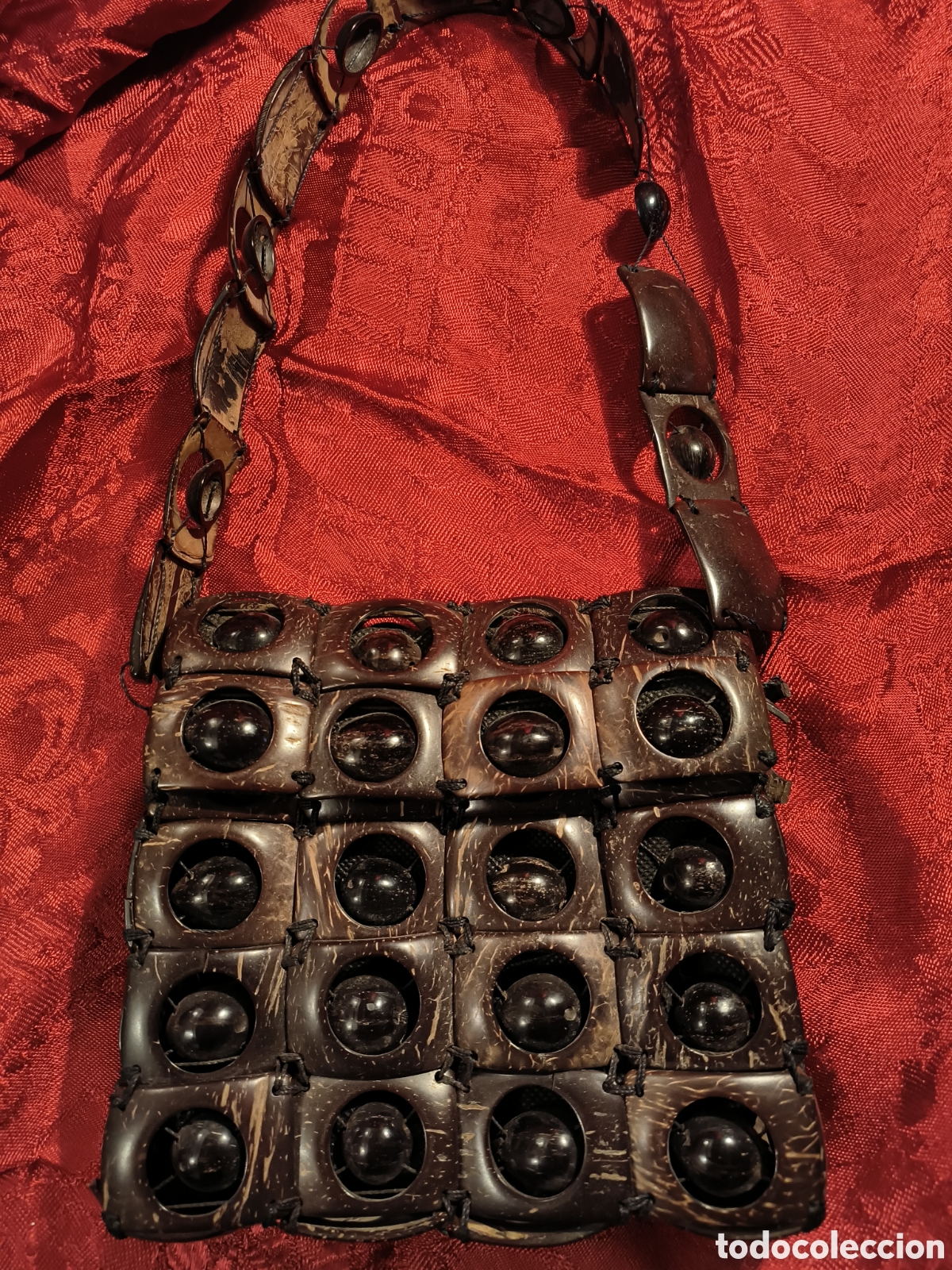 Vintage: Bolso de coco. Artesanal. - Foto 1