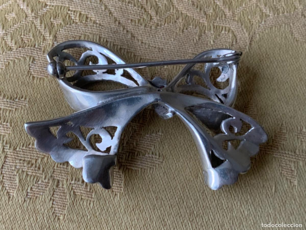 Vintage: ANTIGUO BROCHE LAZO DE PLATA CON MARQUESITAS - Foto 9