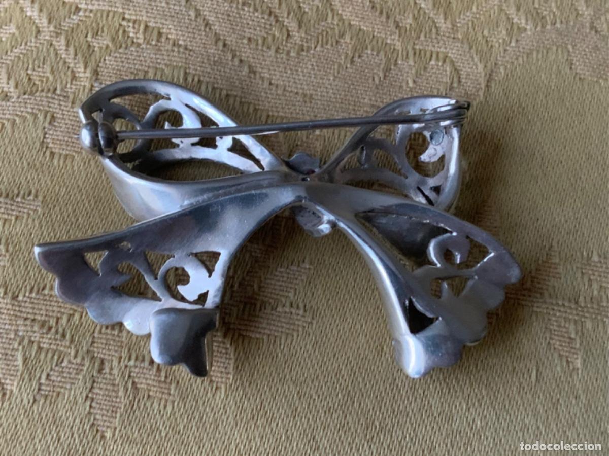 Vintage: ANTIGUO BROCHE LAZO DE PLATA CON MARQUESITAS - Foto 10