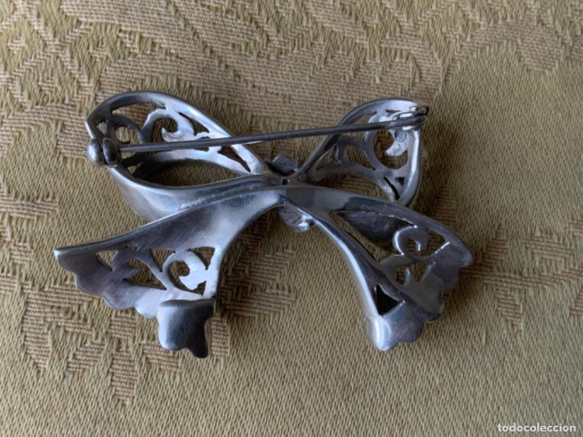 Vintage: ANTIGUO BROCHE LAZO DE PLATA CON MARQUESITAS - Foto 11