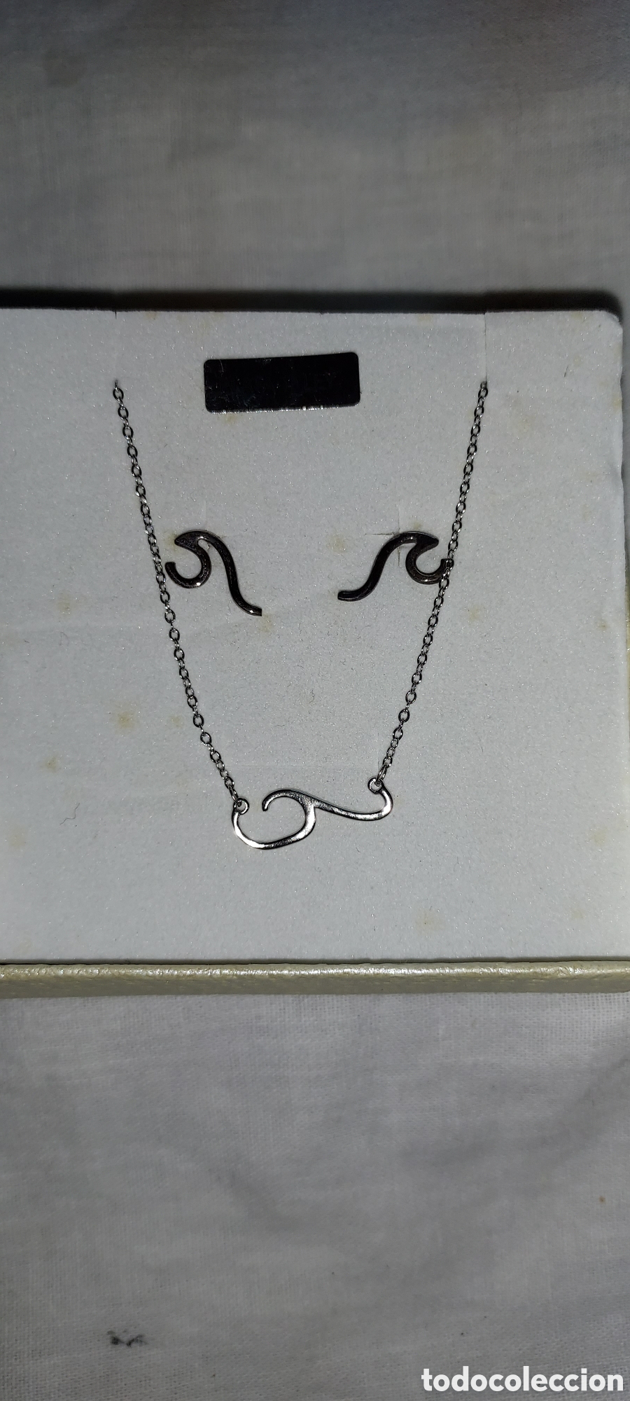 Vintage: CONJUNTO DE COLLAR Y PENDIENTES DE PLATA 1&ordf; LEY EN SU CAJA - Foto 1