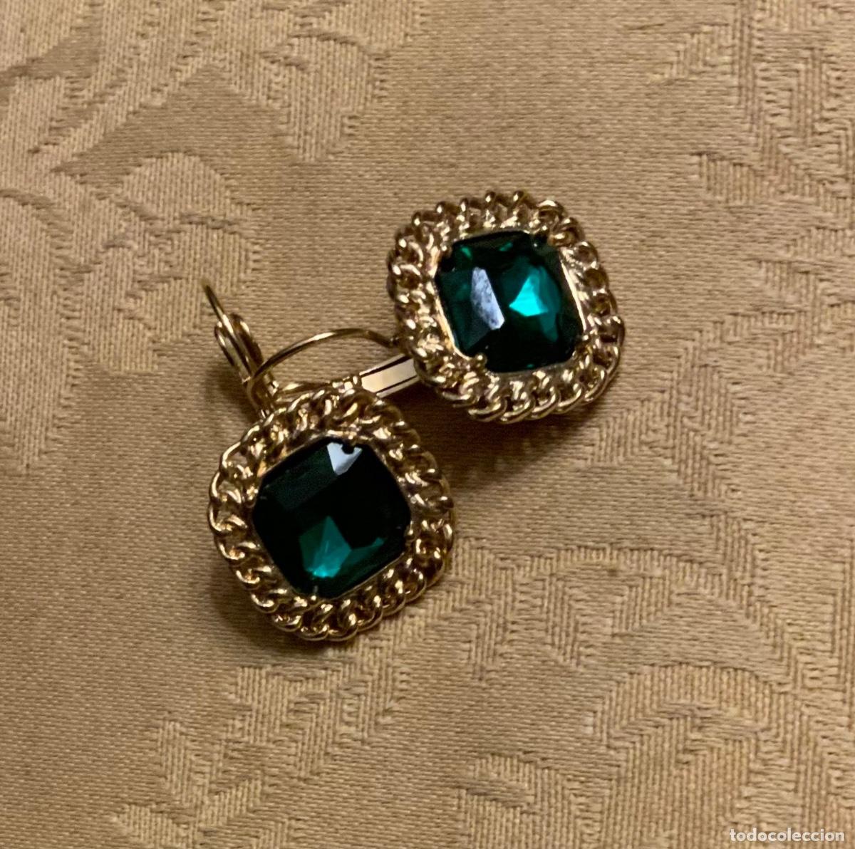 Vintage: PENDIENTES VINTAGE VERDES - Foto 4